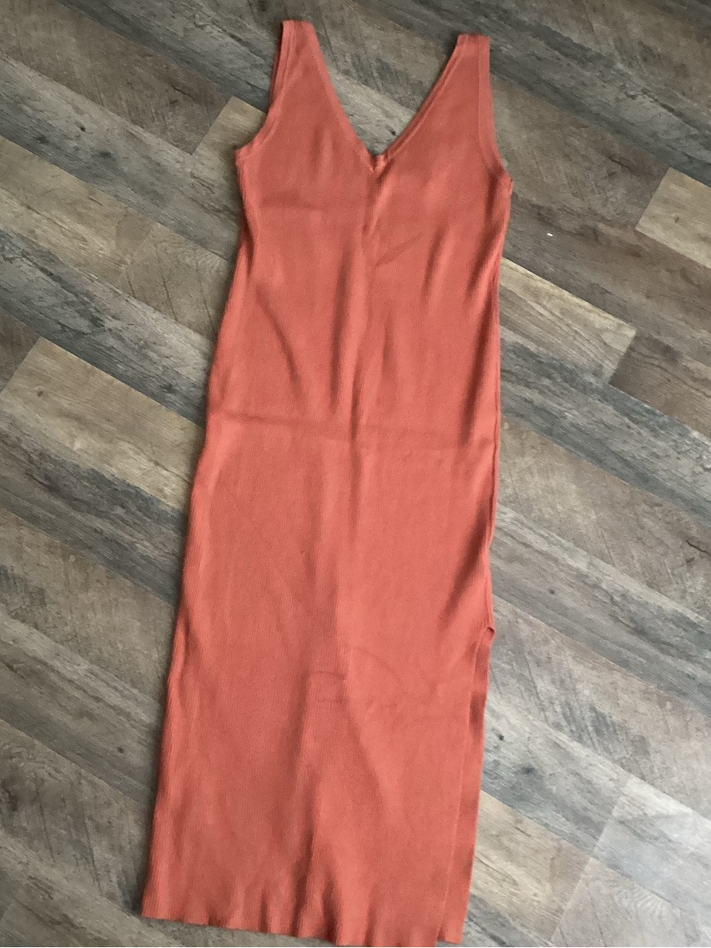 House of Harlow V-Neck Maxi Dress in Terracotta Orange